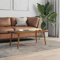 vidaXL Rectangular Coffee Table, Handmade, Solid Teak Wood, 39.4''x19.7''x15.8'', Brown and Blue