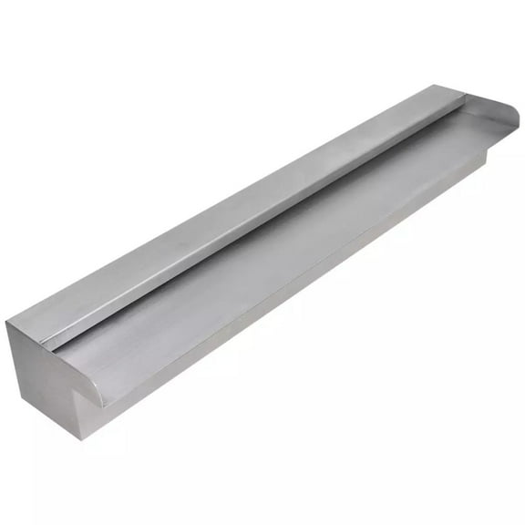 vidaXL Rectangular Waterfall Pool Fountain Stainless Steel 23.6"