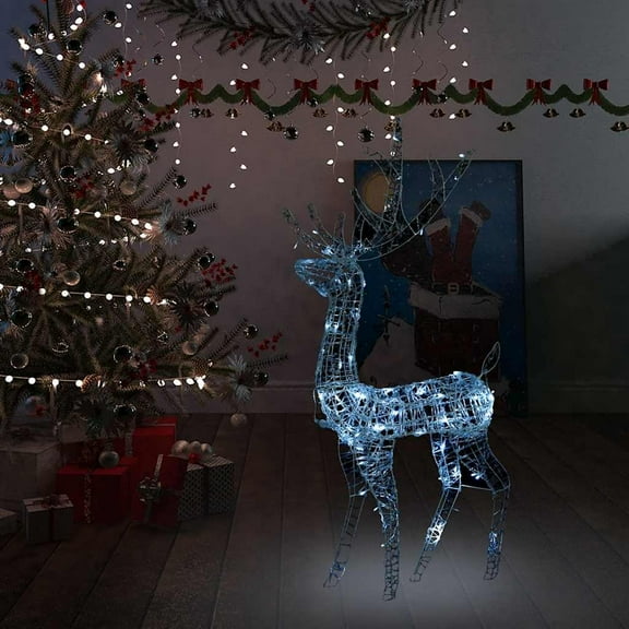 vidaXL Reindeer Christmas Decoration LEDs Pre-Lit Christmas Lighting Acrylic
