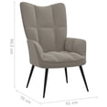 thumbnail image 1 of vidaXL Relaxing Chair Light Gray Velvet, 1 of 7