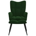 thumbnail image 1 of vidaXL Relaxing Chair with a Stool Dark Green Velvet, 1 of 7