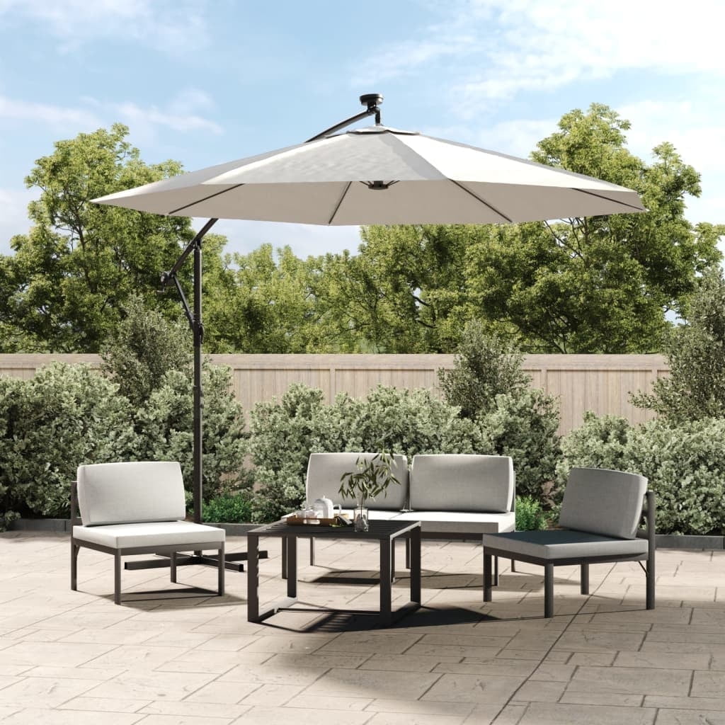 vidaXL Sand White 100% Polyester Replacement Fabric for 9.8ft Cantilever Umbrella Outdoor Garden