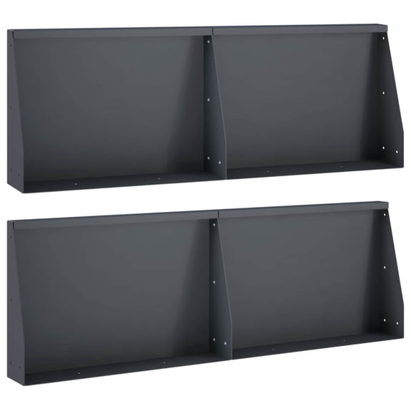 vidaXL Retaining Wall 4 pcs 23.62 x 4.72 x 11.81 in Steel Anthracite