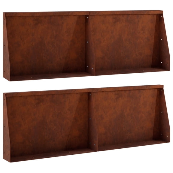 vidaXL Retaining Wall 4 pcs 23.62 x 4.72 x 11.81 in Weathering Steel