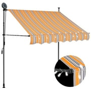 vidaXL Retractable Awning with Hand Crank and LED Sunshade Shelter for Outdoor