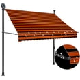 thumbnail image 1 of vidaXL Manual Retractable Awning with LED 78.7" Orange and Brown, 1 of 5