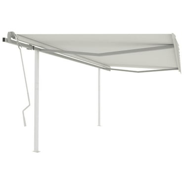 vidaXL Retractable Awning with Hand Crank and Posts Sunshade Shelter for Patio