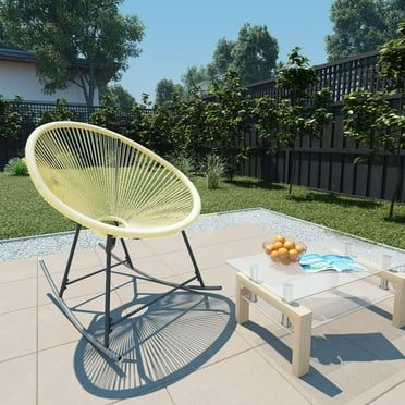 vidaXL Rocking Chair All Weather Resistant Patio Rocker Chair Poly Rattan