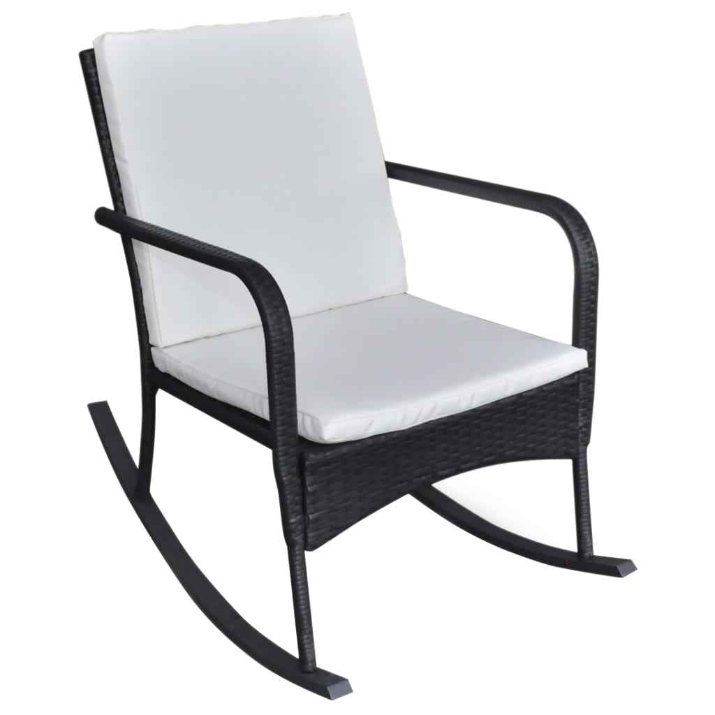 vidaXL Rocking Chair Outdoor Patio Rocking Chair with Cushion Poly Rattan - image 1 of 12