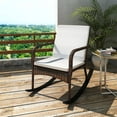 thumbnail image 1 of vidaXL Rocking Chair Outdoor Patio Rocking Chair with Cushion Poly Rattan, 1 of 16