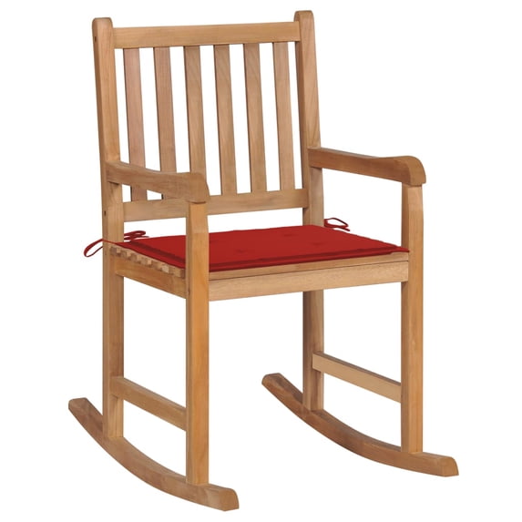 vidaXL Rocking Chair Outdoor Patio Rocking Chair with Cushion Solid Wood Teak