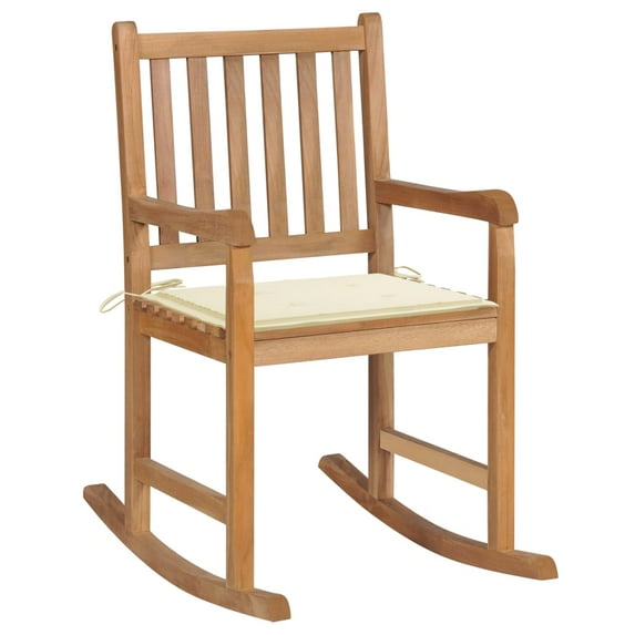 vidaXL Rocking Chair Natural Teak Teak Wood Standard Durable