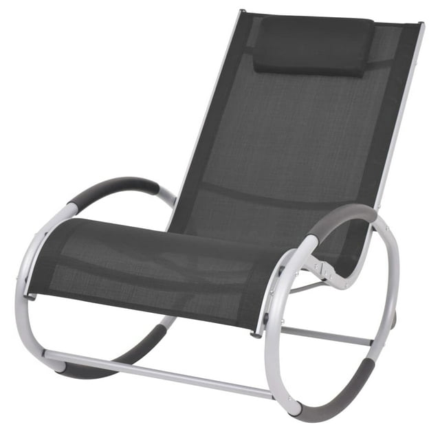 vidaXL Rocking Chair Outdoor Rocker Patio Rocking Chair with Cushion Textilene