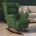 thumbnail image 1 of vidaXL Rocking Chair with Solid Wood Rubber Legs Dark Green Velvet, 1 of 7