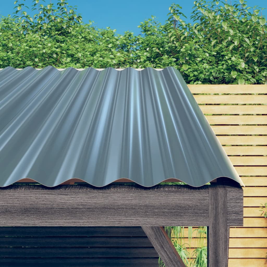 vidaXL Roof Panels 36 pcs Galvanized Steel Gray 23.6