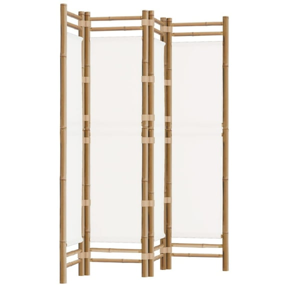 vidaXL Room Divider Foldable 6 Panel Room Divider Screen Bamboo and Canvas