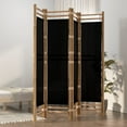 thumbnail image 1 of vidaXL Room Divider Foldable 6 Panel Room Divider Screen Bamboo and Canvas, 1 of 63