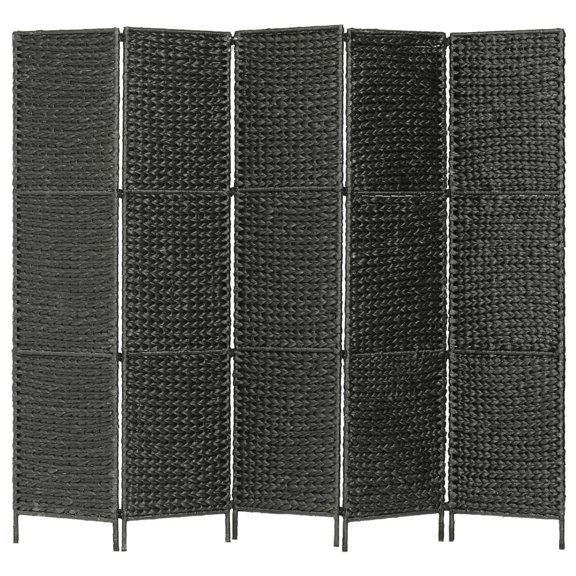 vidaXL Room Divider Privacy Screen Modern Water Hyacinth Foldable 1-Piece 5-Panel