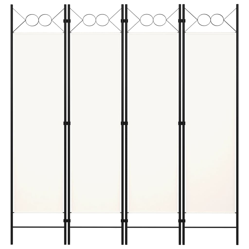 vidaXL 4-Panel White Freestanding Folding Room Divider Privacy Screen 63"x70.9"
