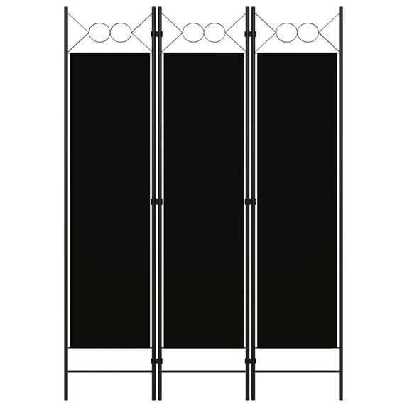 vidaXL Freestanding 3-Panel Folding Room Divider Black 47.2"x70.9" Fabric Privacy Screen