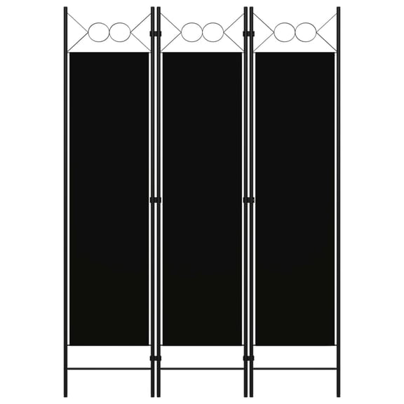 vidaXL Freestanding 3-Panel Folding Room Divider Black 47.2"x70.9" Fabric Privacy Screen