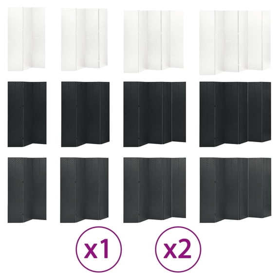 vidaXL Room Divider Freestanding Privacy Screen for Room Separation Steel