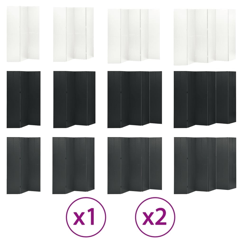vidaXL Room Divider Freestanding Privacy Screen for Room Separation Steel