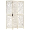 thumbnail image 1 of vidaXL Room Divider Hand Carved 3 Panel Room Divider Screen Solid Wood Mango, 1 of 21