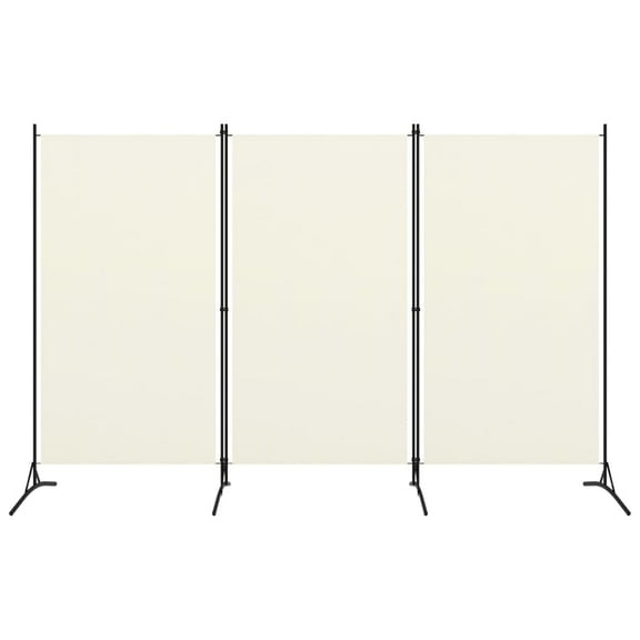 vidaXL 1 Piece 3-Panel Freestanding Room Divider White 102.4x70.9 in Fabric for Office