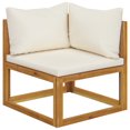 thumbnail image 1 of vidaXL Sectional Sofa Cream White Solid Acacia wood, 100% polyester fabric, 1 of 6