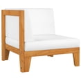 thumbnail image 1 of vidaXL Sectional Corner Sofa & Cream White Cushions Solid Acacia Wood, 1 of 7