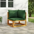 thumbnail image 1 of vidaXL Sectional Corner Sofa with Green Cushions Solid Wood Acacia, 1 of 7