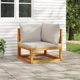 thumbnail image 1 of vidaXL Sectional Corner Sofa with Light Gray Cushions Solid Wood Acacia, 1 of 9