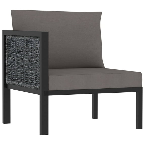 vidaXL Sectional Corner Sofa with Right Armrest Poly Rattan Anthracite
