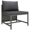 thumbnail image 1 of vidaXL Sectional Middle Sofa with Cushions Gray Poly Rattan, 1 of 6