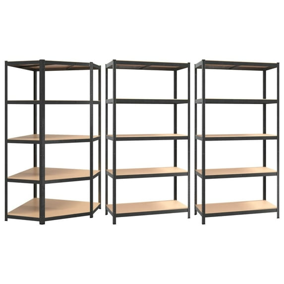 vidaXL Shelf Bookshelf Shelving Unit Rack 5-Layer Steel and Engineered Wood