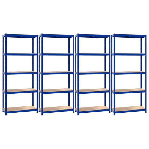 vidaXL Shelf Storage Bookshelf Shelving Unit 5-Layer Steel and Engineered Wood