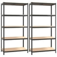 thumbnail image 1 of vidaXL Shelf Storage Bookshelf Shelving Unit 5-Layer Steel and Engineered Wood, 1 of 115