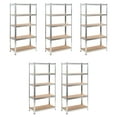 thumbnail image 1 of vidaXL Shelf Storage Bookshelf Shelving Unit 5-Layer Steel and Engineered Wood, 1 of 14