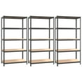 thumbnail image 1 of vidaXL Shelf Storage Bookshelf Shelving Unit 5-Layer Steel and Engineered Wood, 1 of 115