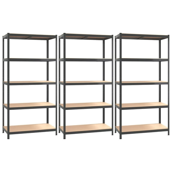 vidaXL Shelf Storage Bookshelf Shelving Unit 5-Layer Steel and Engineered Wood