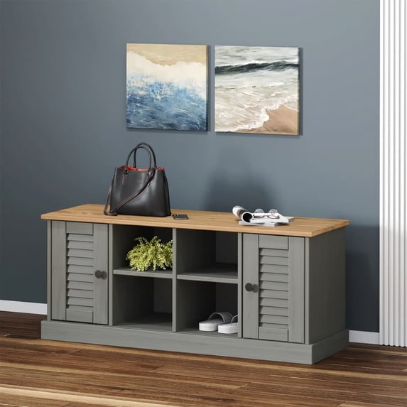 vidaXL Shoe Bench Shoe Storage Bench for Entryway Hallway VIGO Solid Wood Pine
