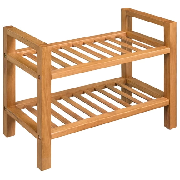 vidaXL Rack Brown Solid Oak Wood Compact Simple Shoe Rack