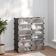 thumbnail image 1 of vidaXL Adult Shoe Storage Organizer with Doors Shoe Rack with Wood Hammer, Black, 1 of 7