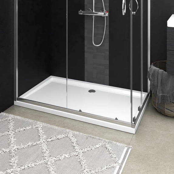 vidaXL Shower Base Pan with Center Drain Shower Tray Bath Pan ABS Rectangular