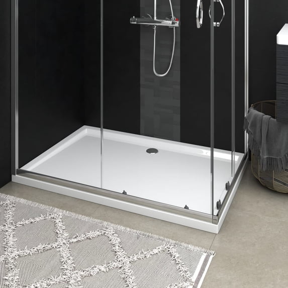 vidaXL Shower Base Pan with Center Drain Shower Tray Bath Pan ABS Rectangular