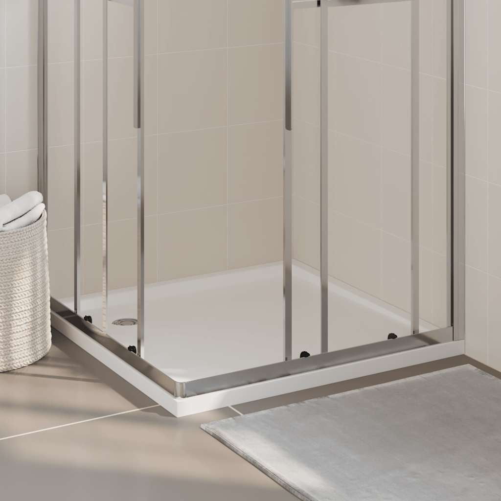 White ABS Rectangular Shower Base Pan with Center Drain
