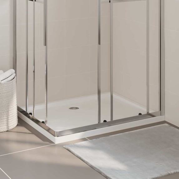 vidaXL Shower Base Pan with Center Drain Shower Tray Bath Pan ABS Rectangular