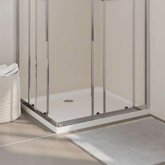 vidaXL Shower Base Pan with Center Drain Shower Tray Bath Pan ABS Rectangular