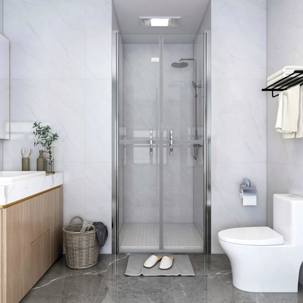 Clear ESG Glass and Aluminum Shower Door 29.9'' x 74.8''